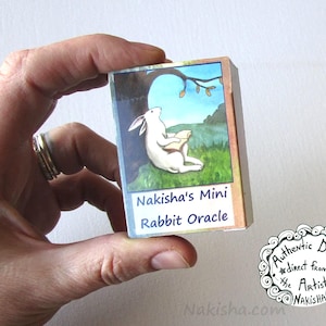 Mini Oráculo del Conejo de Nakisha: Baraja de cartas con arte animal, cartas con arte de conejo, fácil de leer, baraja auténtica del Oráculo de Nakisha, lindo arte de acuarela