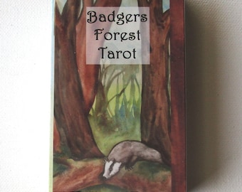 The Badgers Forest Tarot - Animal Art Tarot Card Deck -Tarot Sized Deck, Original Watercolor Art, Crows, Foxes, Badgers, Rabbits, Watercolor