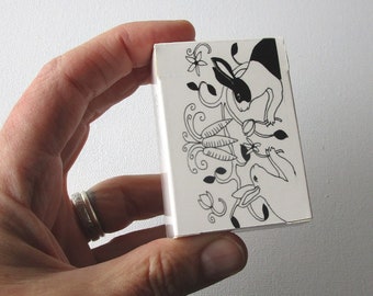 MINI Boxed Rabbit Tarot Deck - Mini Animal Art Card Deck with Tuck Box, Authentic Deck by Nakisha, White Rabbit Dutch Rabbit Divination