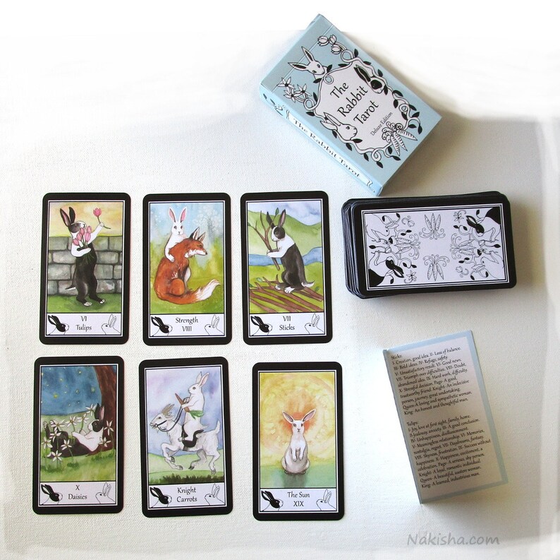 The Rabbit Tarot Deluxe Version Animal Art Card Deck Etsy