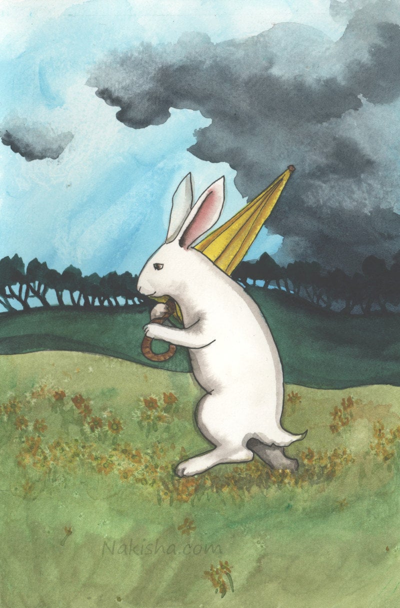 30 - Storm - Original Painting From Nakisha's Rabbit Oracle