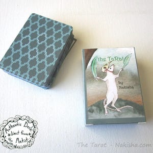 Baraja de cartas de arte animal The Tarat: tarot de la rata blanca, baraja original de arte de roedores, baraja auténtica directamente del artista, lindas cartas para amantes de los ratones