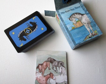 Playing Card Sized - Riderless Tarot Card Deck, Horse tarot Cards Deck, Unique Watercolor Art Cards, Authentic Deck Sold Direct from Artist