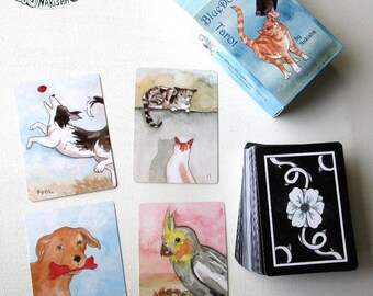 The Bluedogrose Tarot - Animal Art Card deck - Dogs, Cats, Rodents, Birds, Friendly Animal Themed Tarot Card Deck, Poker Sized Cards, Cute
