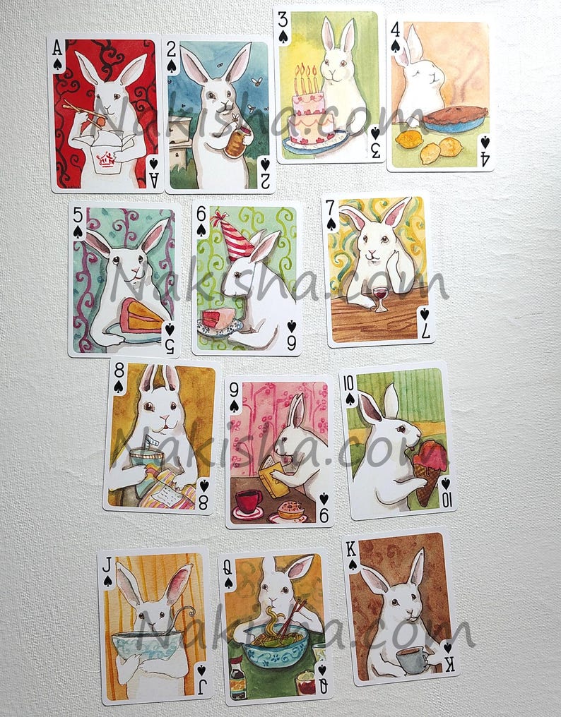 Magic Rabbit Playing Cards Rabbit Playing Card Deck With Original Bunny Art Illustrations, Unique ...