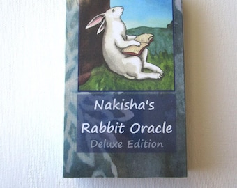 Nakisha's Deluxe Rabbit Oracle- Animal Art Card Deck- Deluxe Tarot Card Size, Designed with Hand painted Artwork by Artist, Bunny Lover Gift