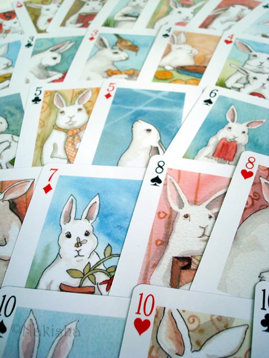 Adorable White Rabbits Poker Playing Cards Deck Etsy