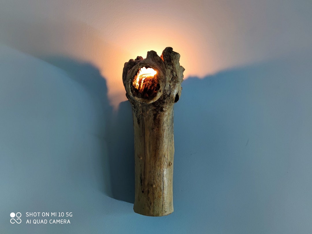 Torch Decor Amazing Natural Driftwood Wall Torch/ Unique Driftwood Torch for Wall ...