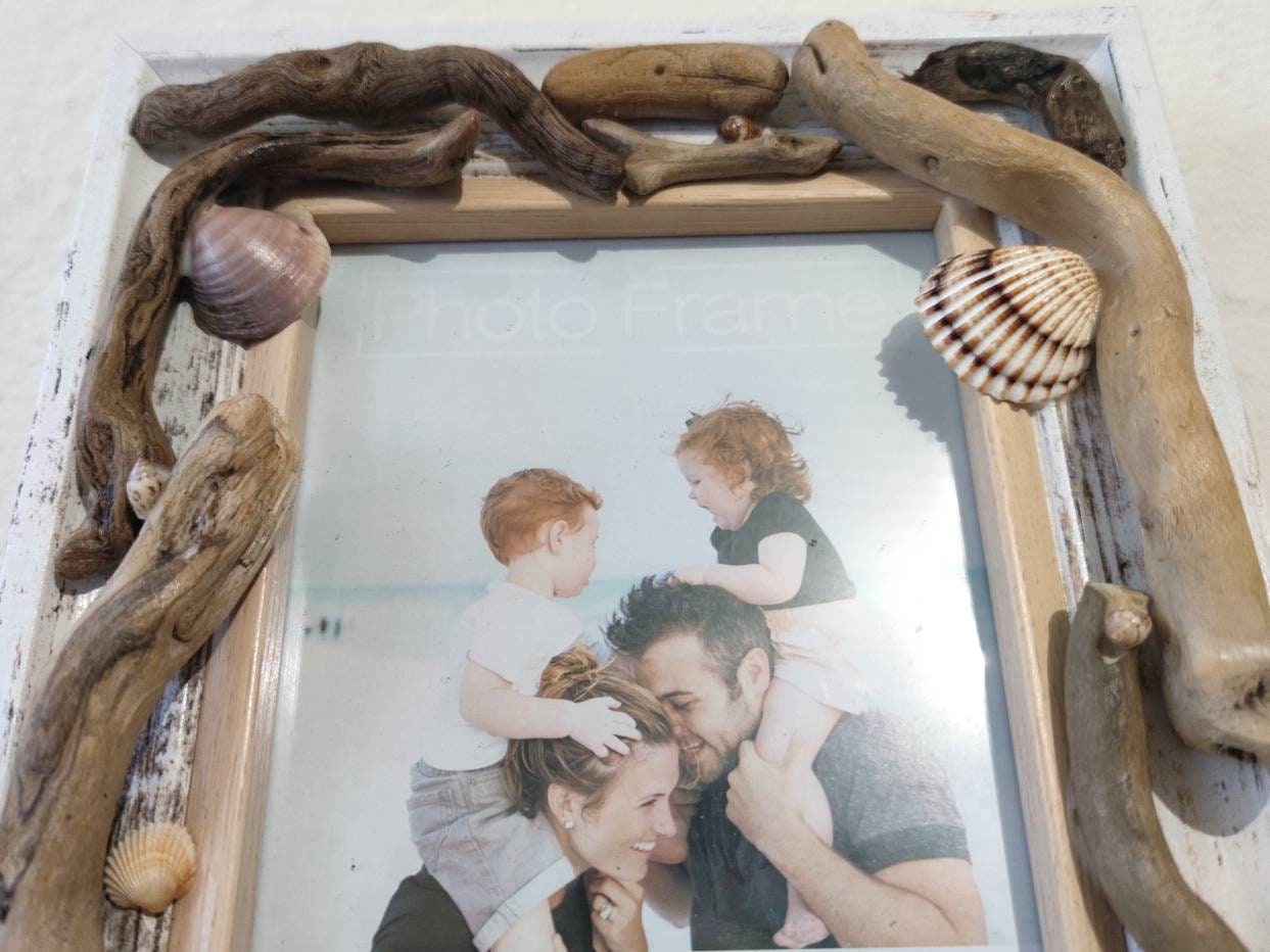 Greek Treasures Photo Frame for Tabletop/ Frame Decorated With Natural  Driftwoods, Seashells and Beach Stones From Greece/ Beach Decoration 