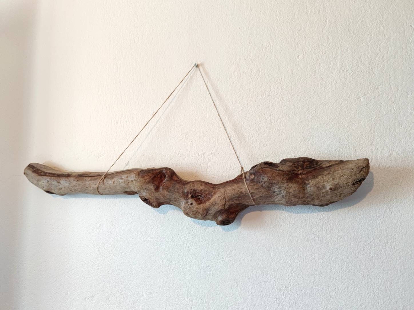 Large Rustic Driftwood Branch With Knobs and Waves for Wall 