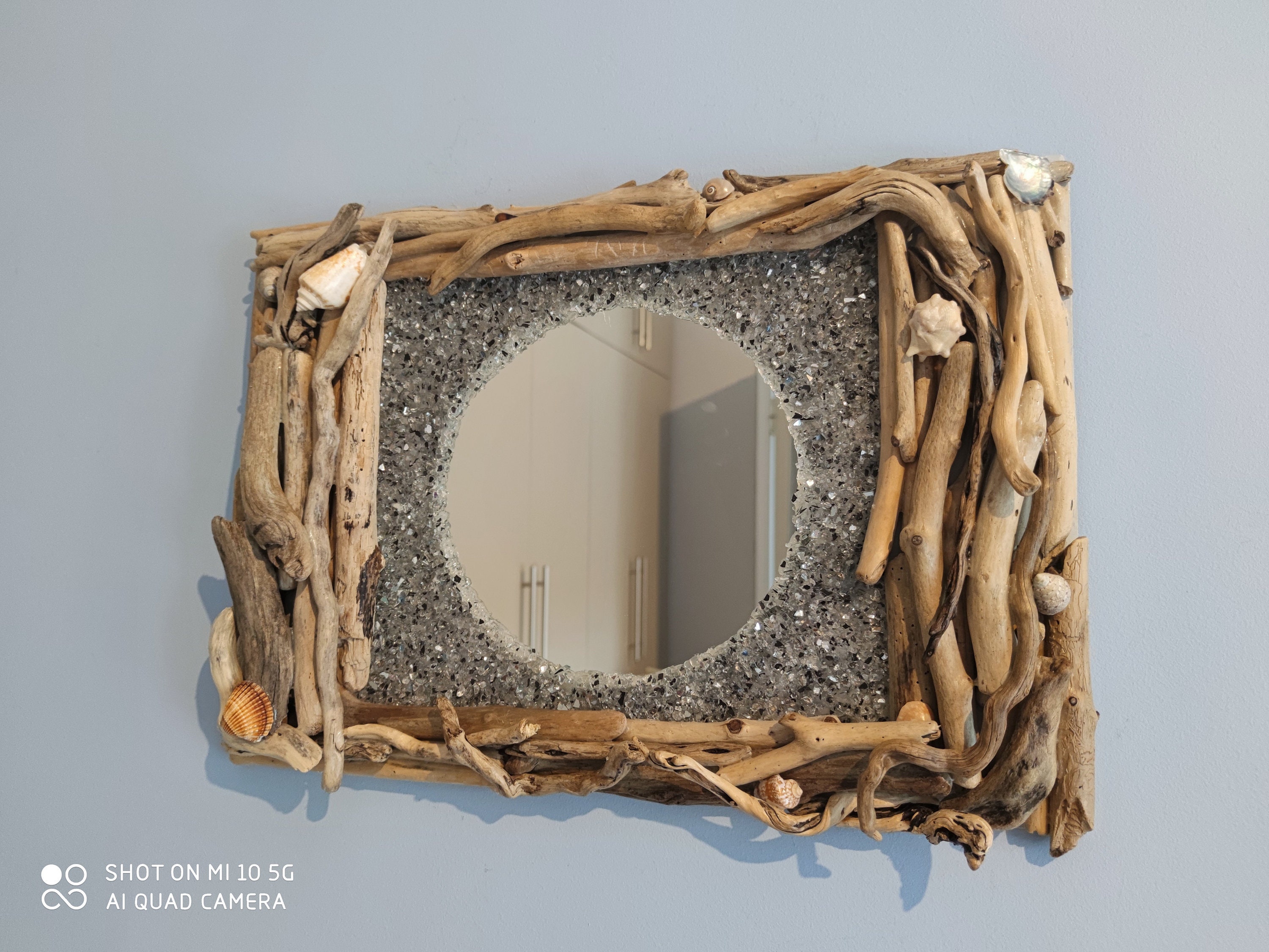 NARKISSOS Statement Driftwood Mirror for Wall/ Coastal Round - Etsy