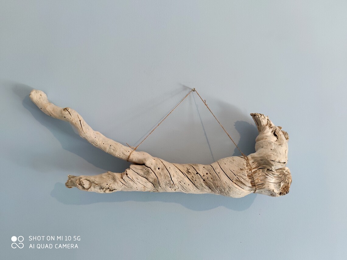 Gedrehter weißer Treibholz Ast für Wand oder Tischdekor/ | Etsy