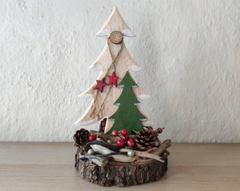 Driftwood Christmas Tree for Tabletop Decoration/ Handmade Xmas Tree Decor from Greece/ Xmas tree Gift Decorated with Natural Driftwoods