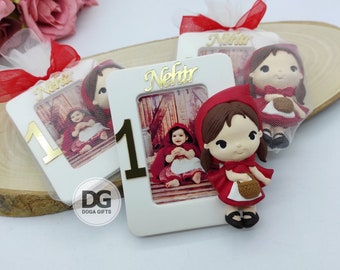 Little Red Riding Hood Party Favors, First Birthday Decor, Photo Magnet, Little Red Riding Hood Gifts, Picture Frame Magnet, Birthday Favors