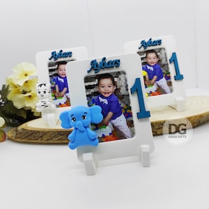 1st Birthday Frame, Baby Birthday Party Favors, First Birthday Party, Safari Birthday Decorations, Scented Stone Photo Frame