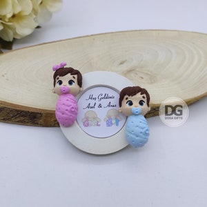 Twin Baby Shower Favors, Guest Gifts, Twin Baby Figurine, Baby Shower Decorations, Twin Baby Favors, Scented Stone, Twin Baby Shower Gift