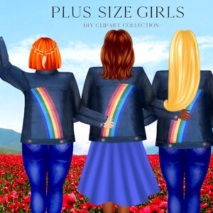 Chicas con curvas de talla grande. Imágenes Prediseñadas de mujer. Mejores amigos para siempre. Imágenes Prediseñadas de retrato, imágenes prediseñadas de taza. Ilustración de mujeres. Hazlo tú mismo. Imágenes Prediseñadas De Personas