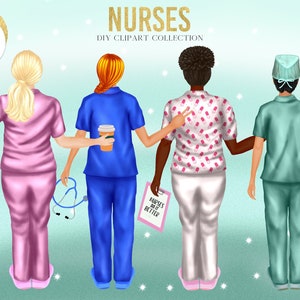 Clip art de enfermeras, retrato de bricolaje, creador de retratos de enfermera personalizado, ideas de regalos de enfermera, taza personalizable, diseño de sublimación PNG, imágenes prediseñadas de médico.