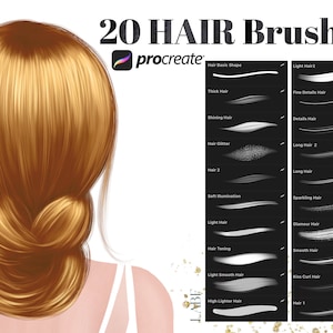 Procreate Hair Brushes, Digital Hair,  Light Hair Brush, Digital Portrait Brush. Hair Brushes
