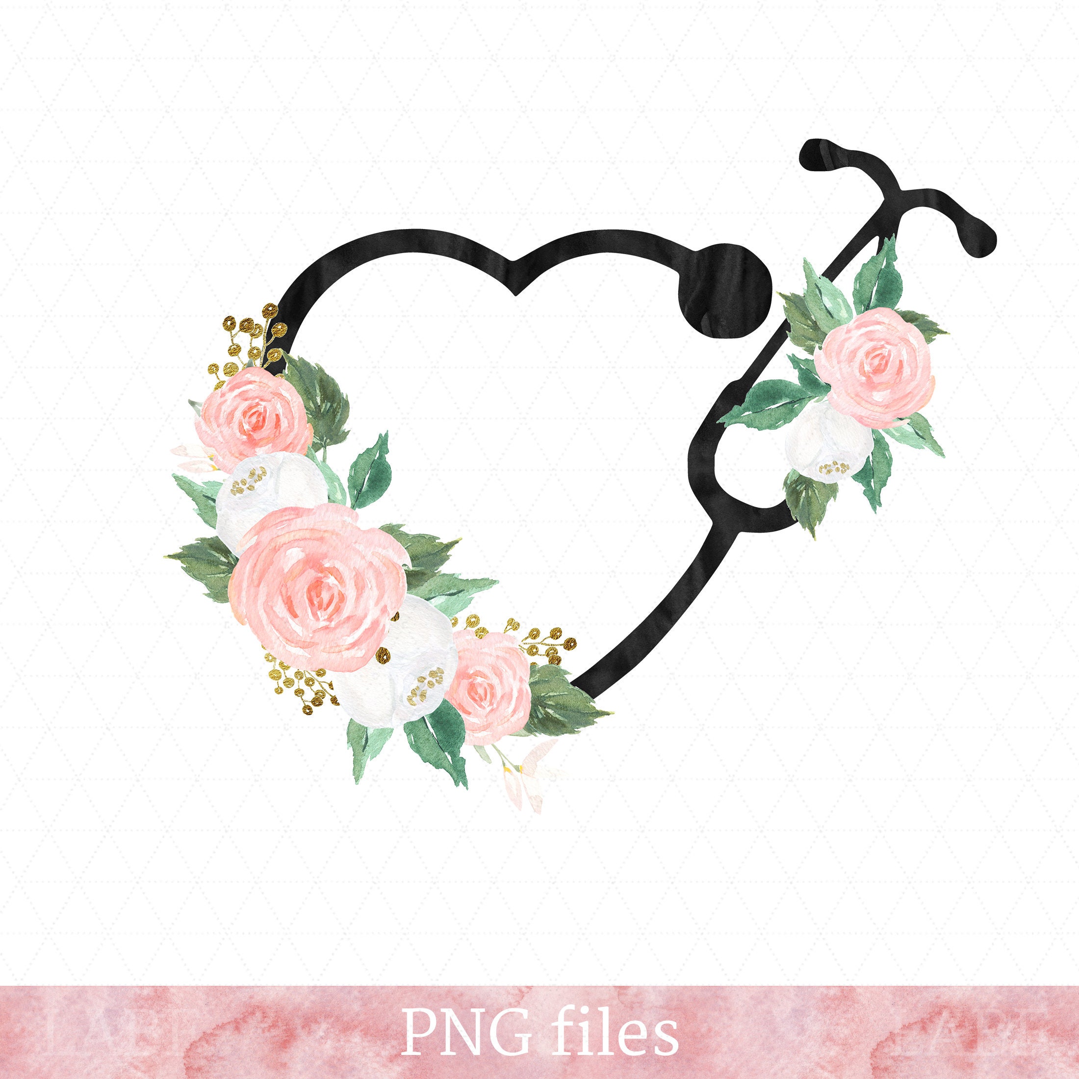 Stethoscope PNG File, Nursing PNG, digital sublimation, Doctors PNG, Sublimation Download, Blush Pink