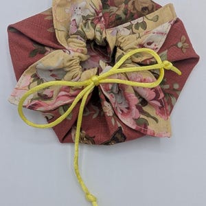 Floral Fabric Gift Bag, Small Drawstring Jewelry Pouch