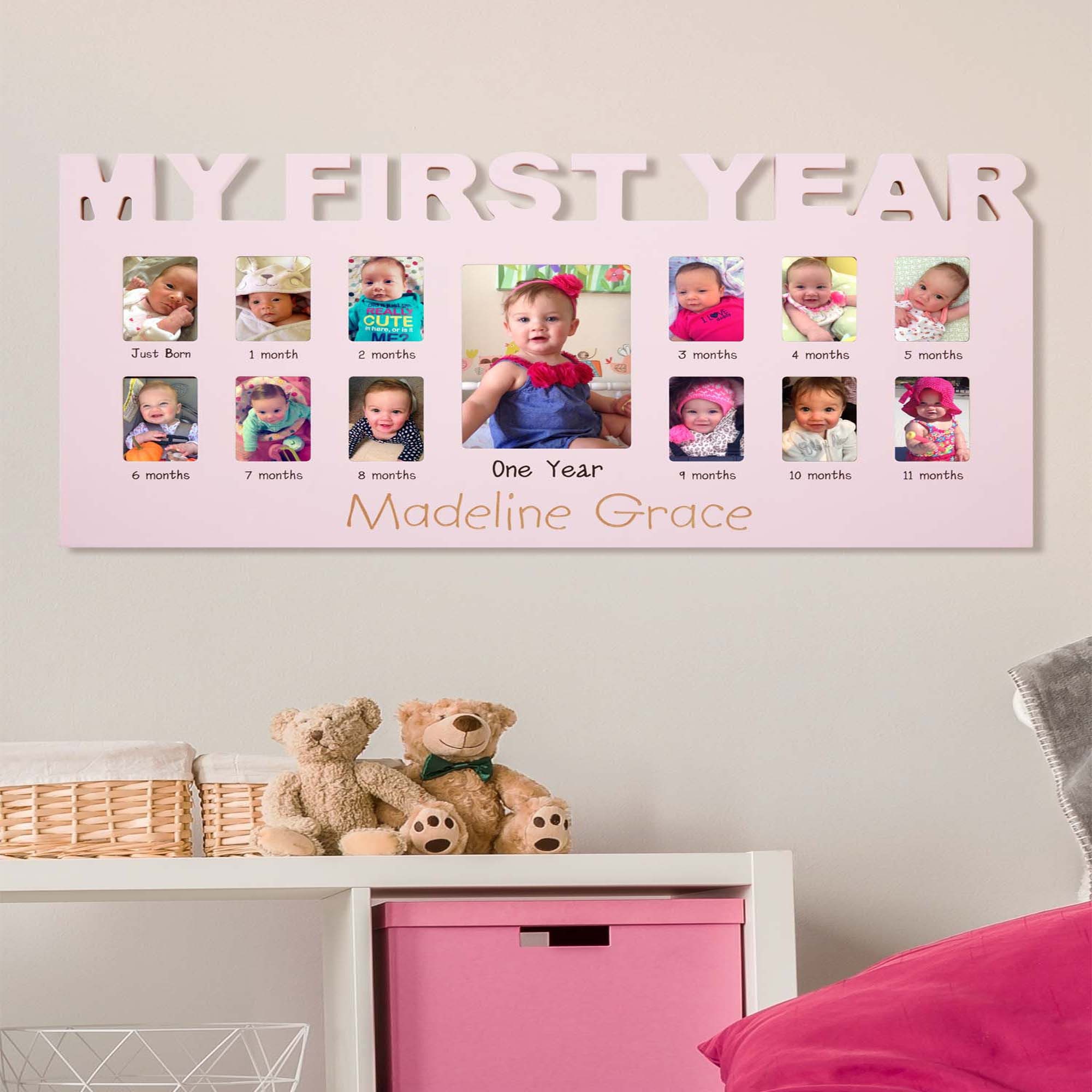 Personalized Baby's First Year Picture Frame Milestone Etsy