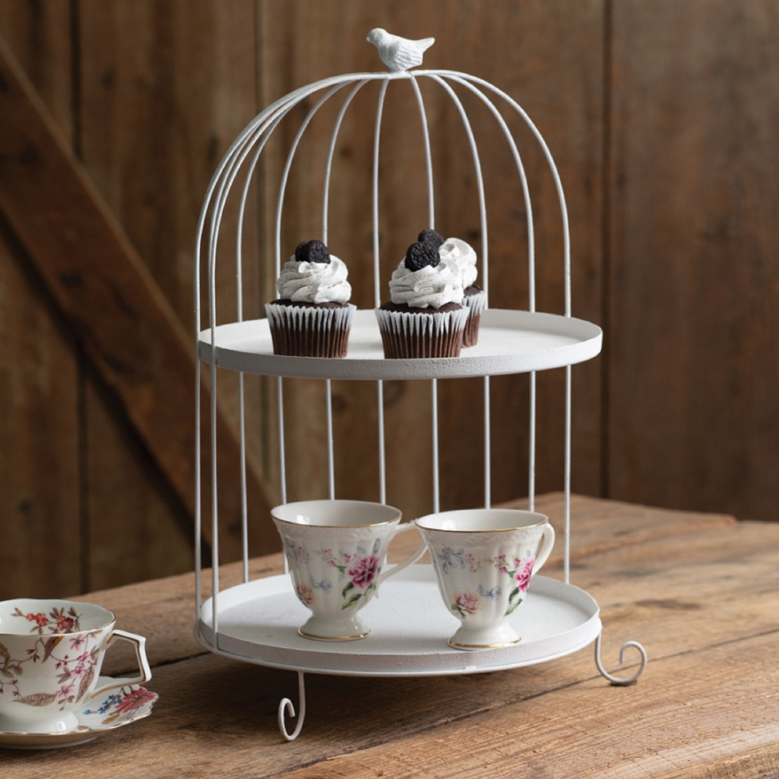 Twotier Bird Cage Dessert Tray Serving Tray Dessert Tray Etsy