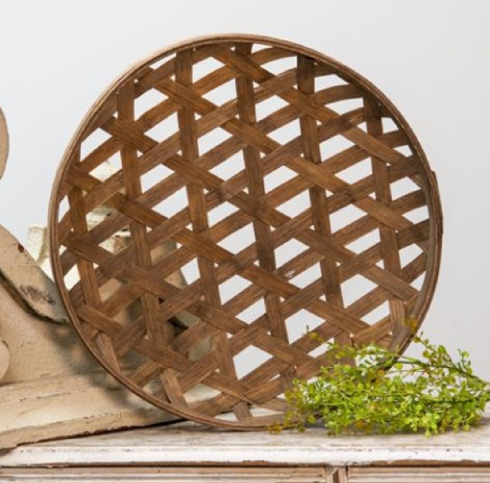 Round Tobacco Basket Wall Décor Basket Wall Display Basket Etsy