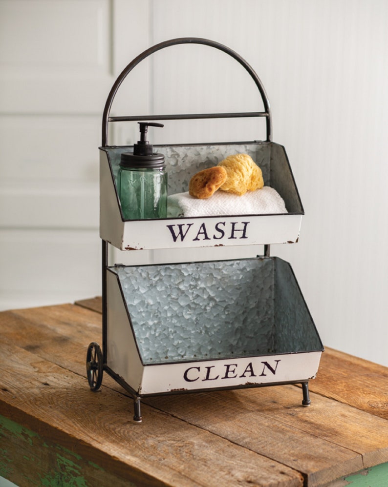 Wash and Clean Twotier Caddy Bathroom Organizer Caddy Etsy
