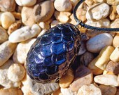 Black Colorshift Dragon Egg Necklace Handmade Polymer Clay Wearable Art Fantasy Dragon Scales OOAK