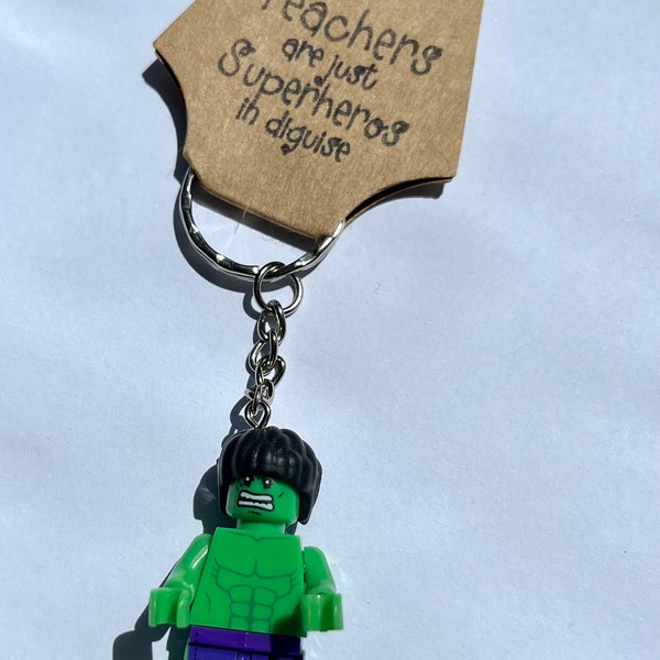 Teachers Gift, Fathers Day Gift, Superhero Keyring, End of Term Gift, End of School Year Teacher Gift