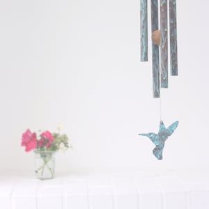 Hummingbird Wind Chime / Humming bird Windchime / Memorial Wind Chime/ Copper Outdoor Wind Chime / Mother's Day gift / Memorial