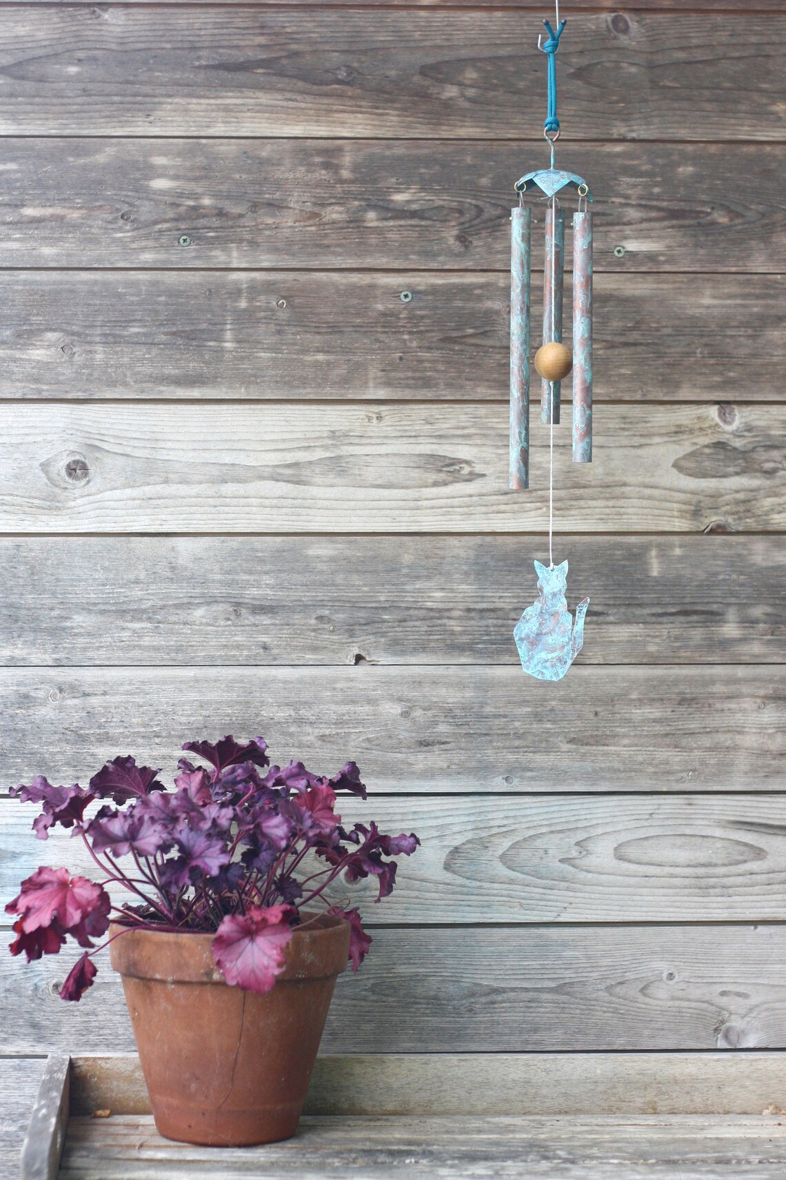 Cat Windchime / Wind chime with Cat /Copper Wind Chimes for Etsy