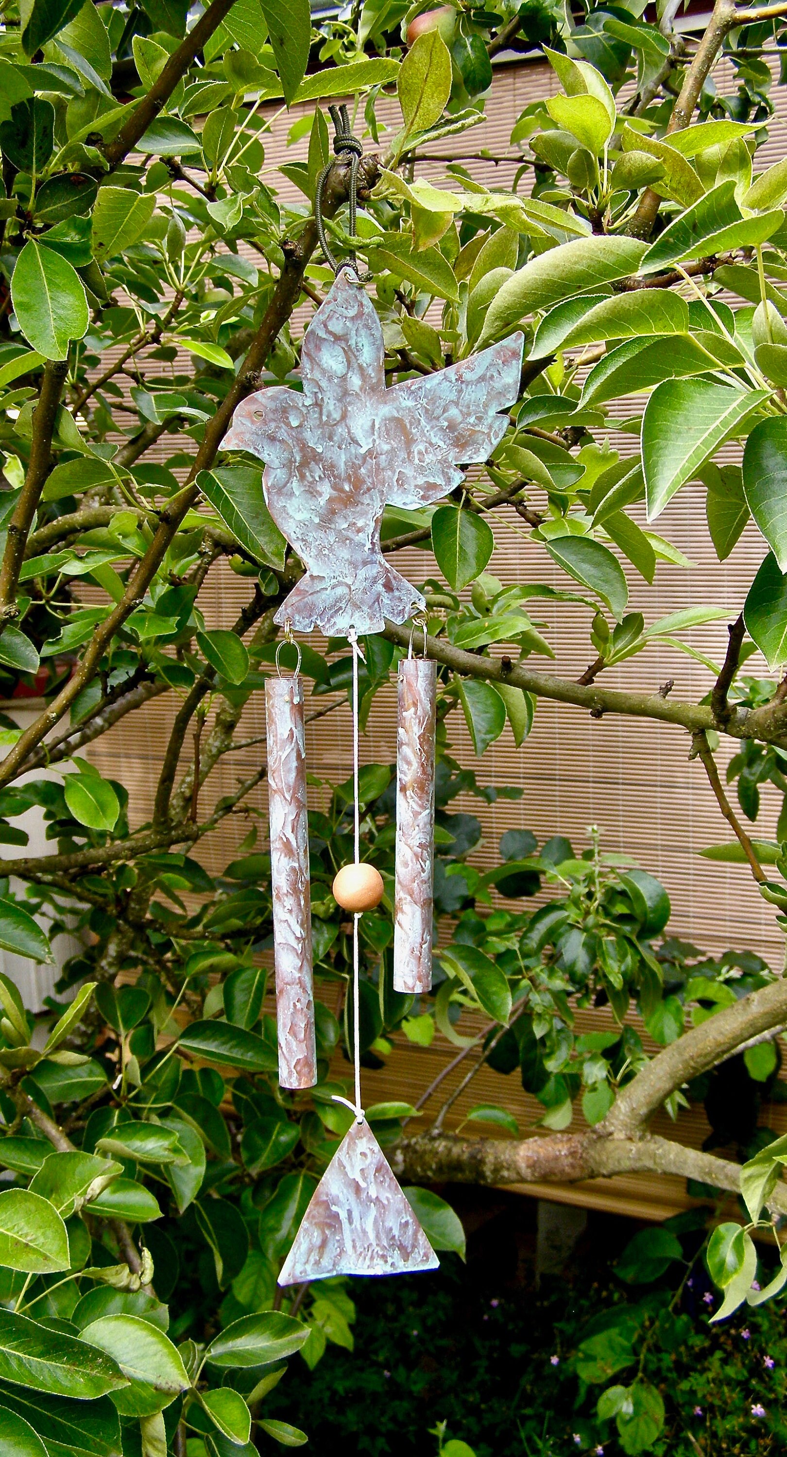 Chime de viento de aves de cobre jardín al aire libre Paloma | Etsy