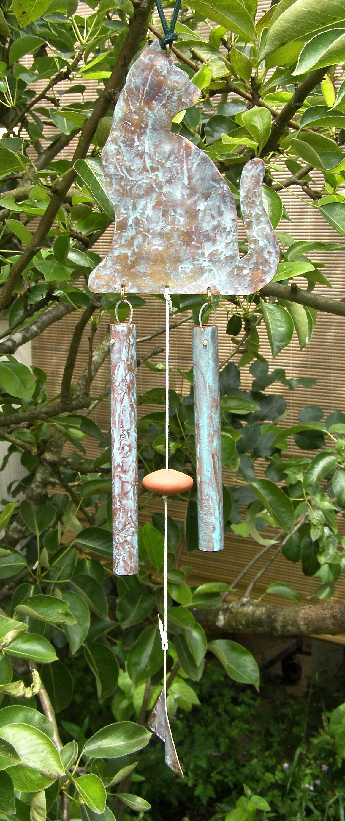 Copper Cat Wind Chime Outdoor Garden Wind Chime Pet Memorial Etsy