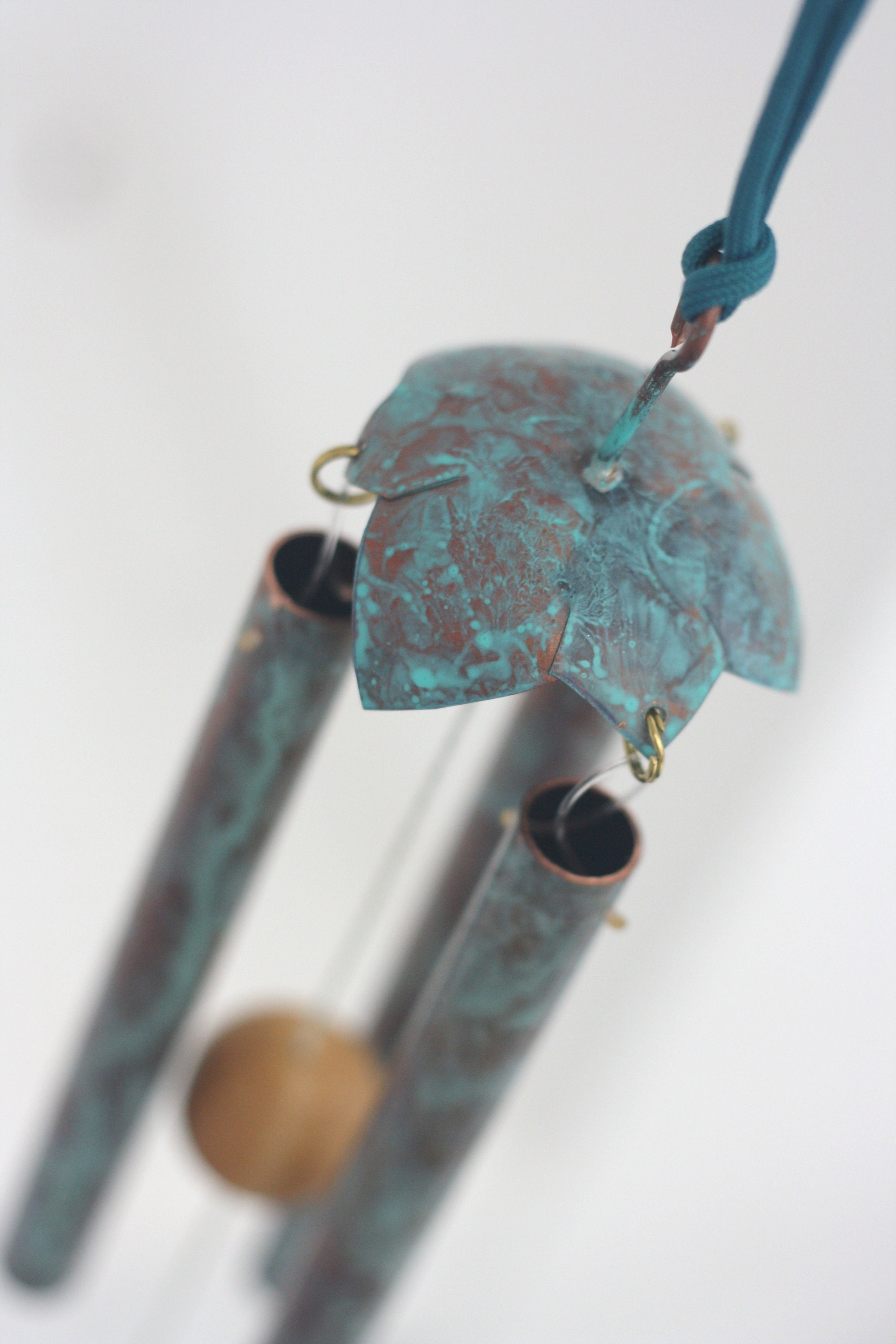 Wind Chime / Bird Windchime / Copper Dove with green patina / Etsy
