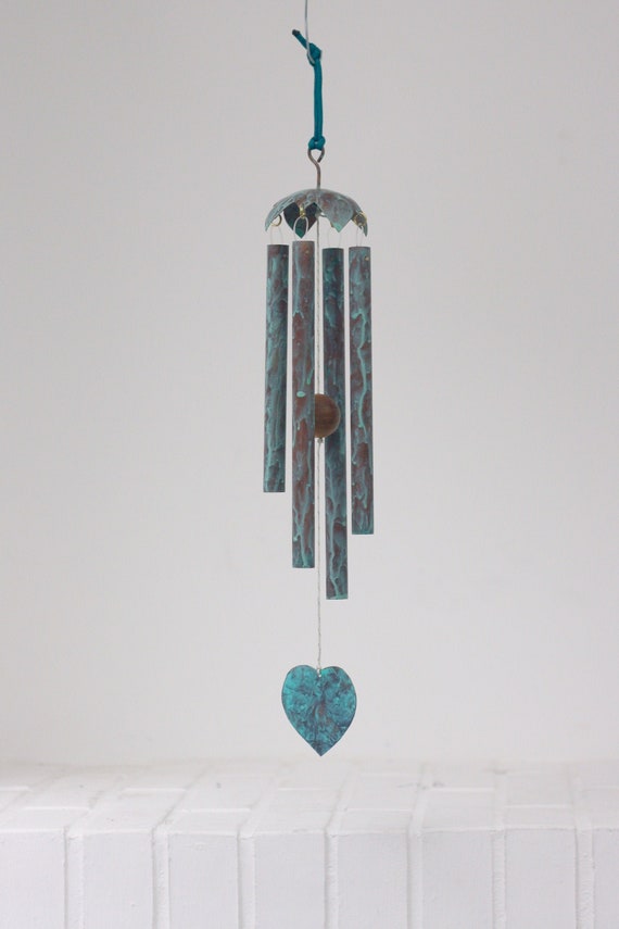 Memorial Copper Heart Wind Chime