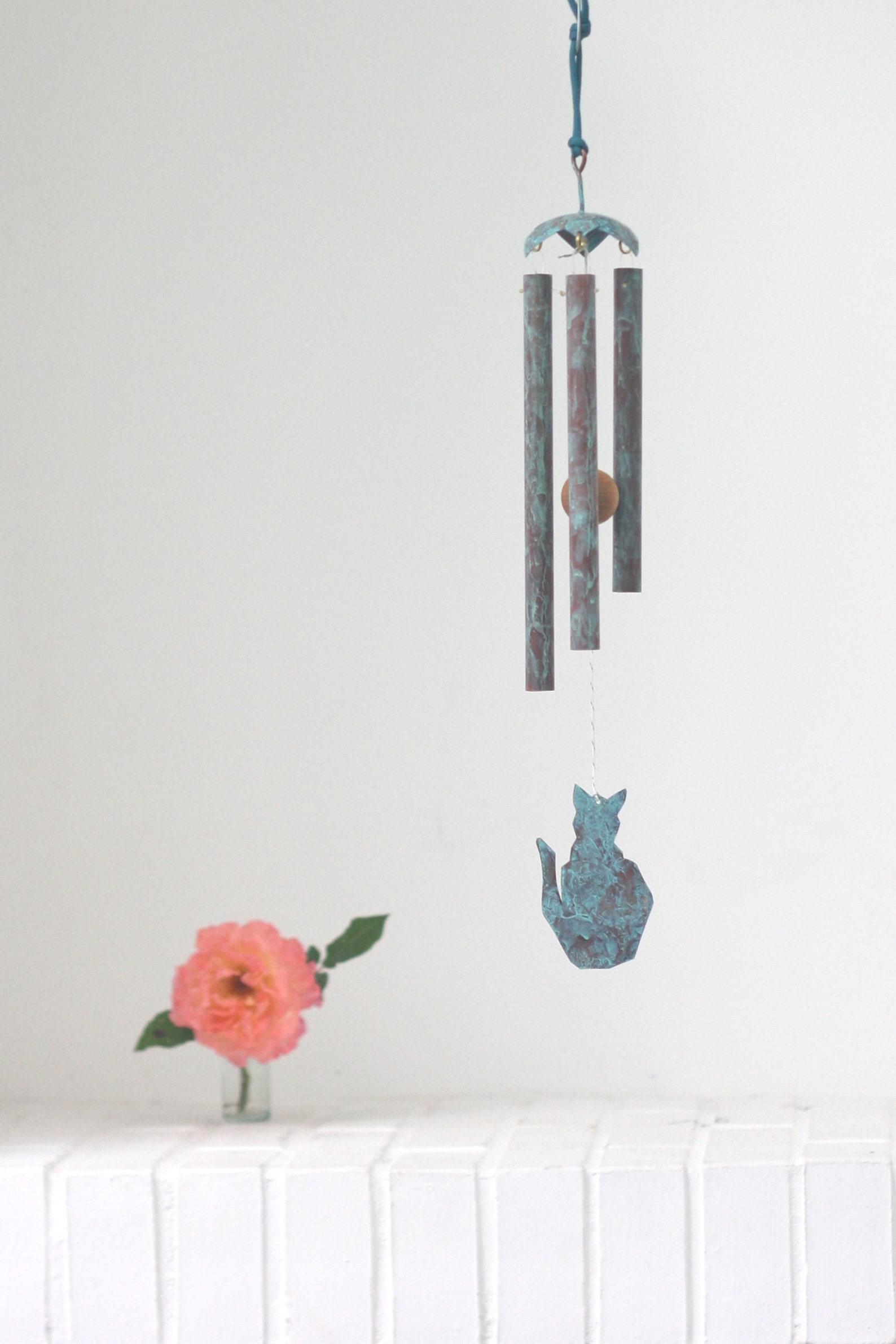 Cat Windchime / Wind chime with Cat /Copper Wind Chimes for Etsy
