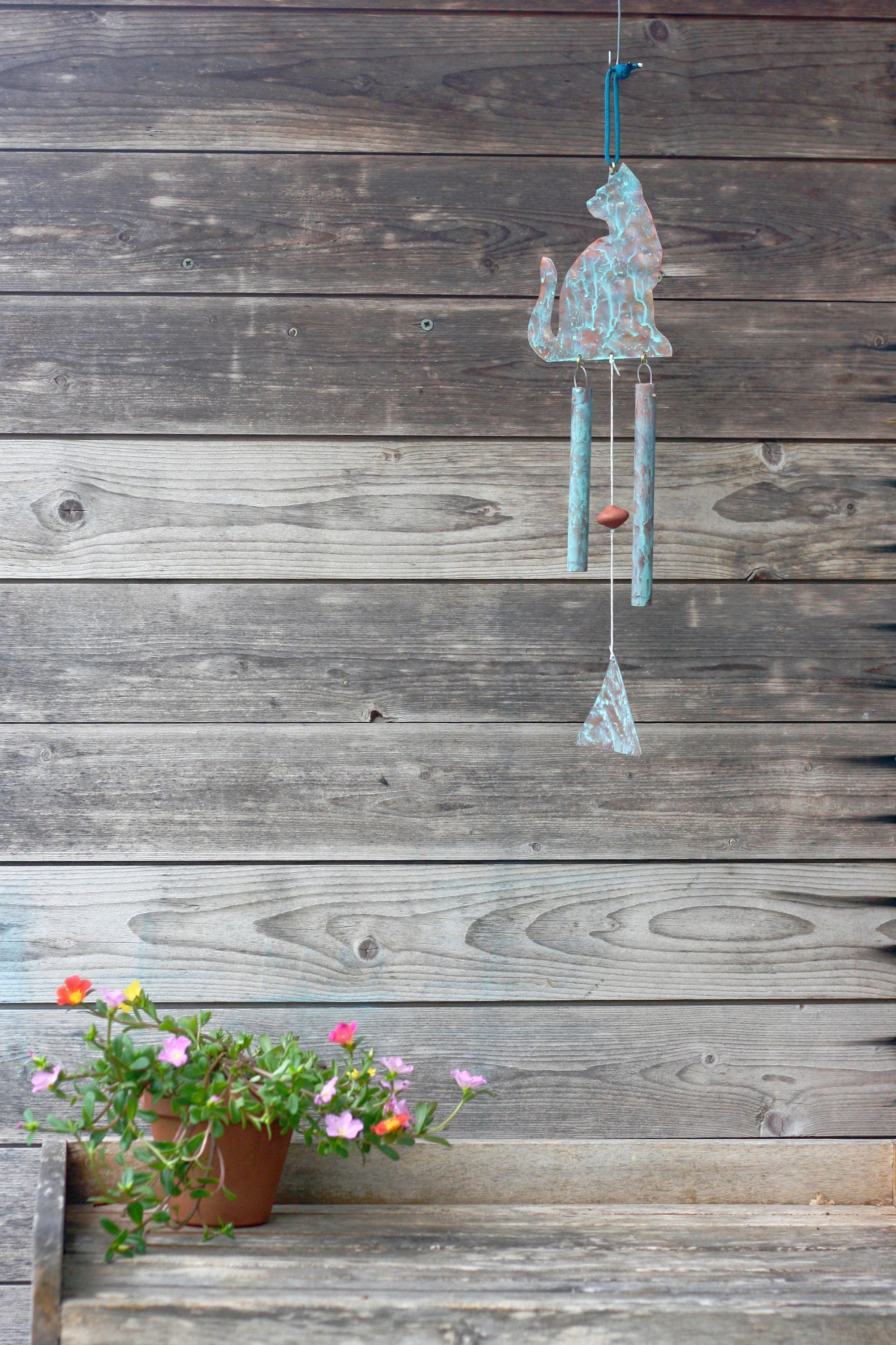 Copper Cat Wind Chime Outdoor Garden Wind Chime Pet Memorial Etsy