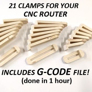 21 Clamps For CNC Router Vector G-Code Files Clamp Hold down CNC Router work holding hold down workholding clamping wood gcode pdf dxf svg