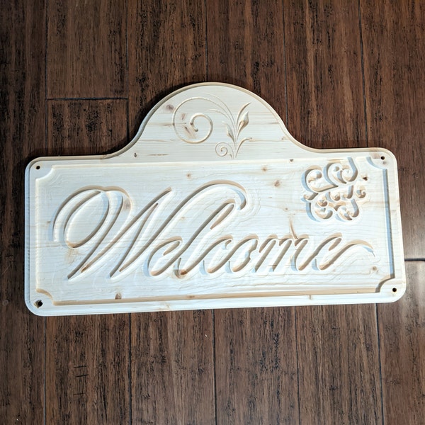 Beautiful Welcome Plaque For Home DXF SVG file for CNC Router welcome sign welcome home vector files for front door decor home