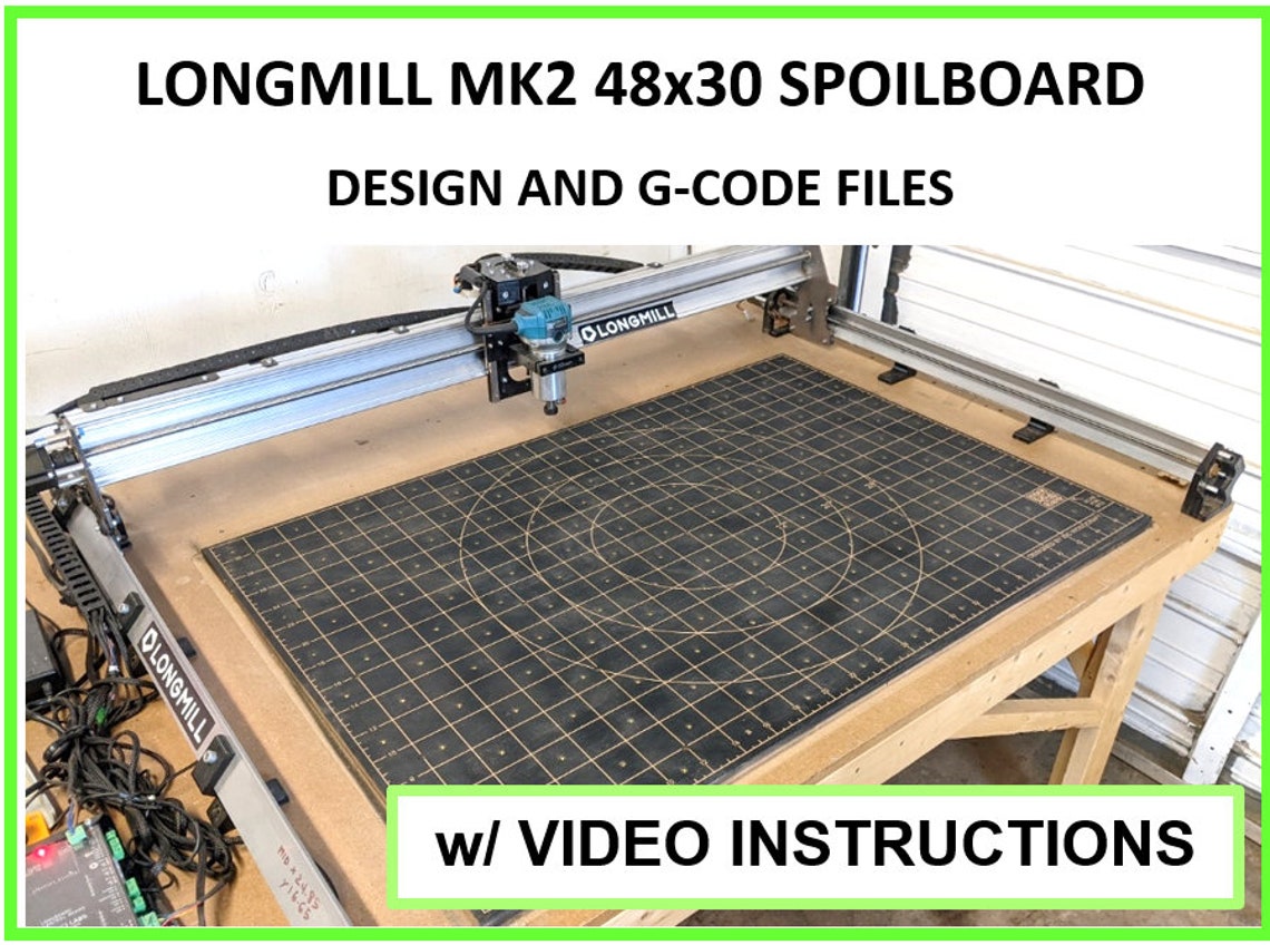 Longmill MK2 30x48 CNC Router Spoilboard Design File and Etsy Australia