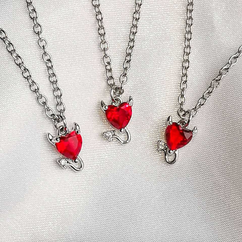 Devil Heart Earrings, Valentine Charms for Jewelry Making, Necklace Charms  Heart, Heart Bracelet Charm, Cute Charms for Keychain 