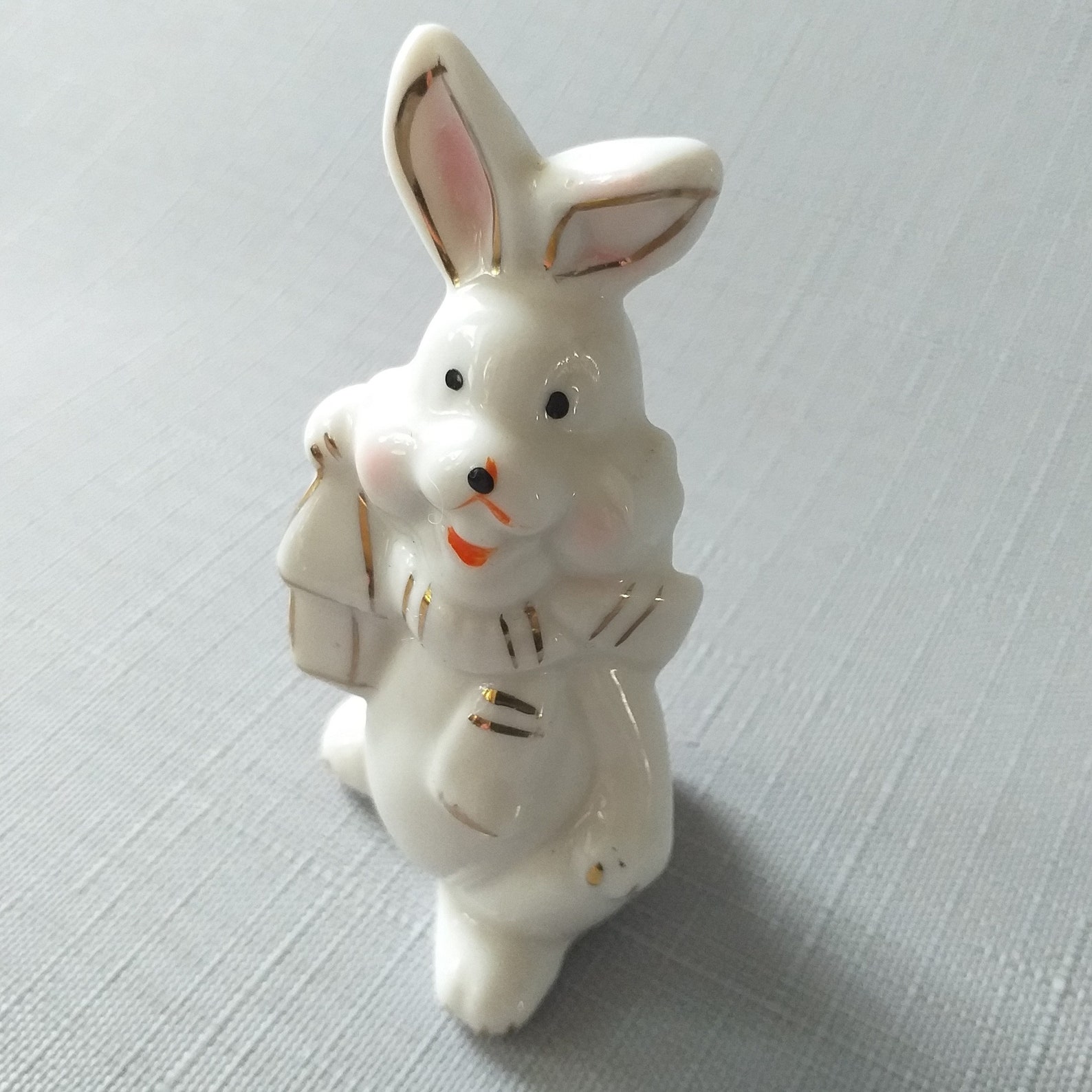 Porcelain rabbit hare figurinevintage rabbitceramic easter Etsy