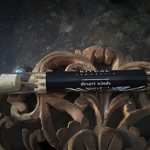 DESERT WINDS . Japanese Style Stick Incense . All Natural . Sandalwood . Black Frankincense . Vanilla . Elecampane . Patchouli . Low Smoke .