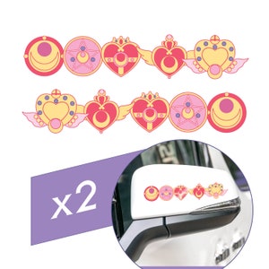 Sailor Moon inspired Decal, stickers for car mirrors, Wall or Laptop, skateboard, Crystal Star, Cosmic Heart, Sailormoon brooches