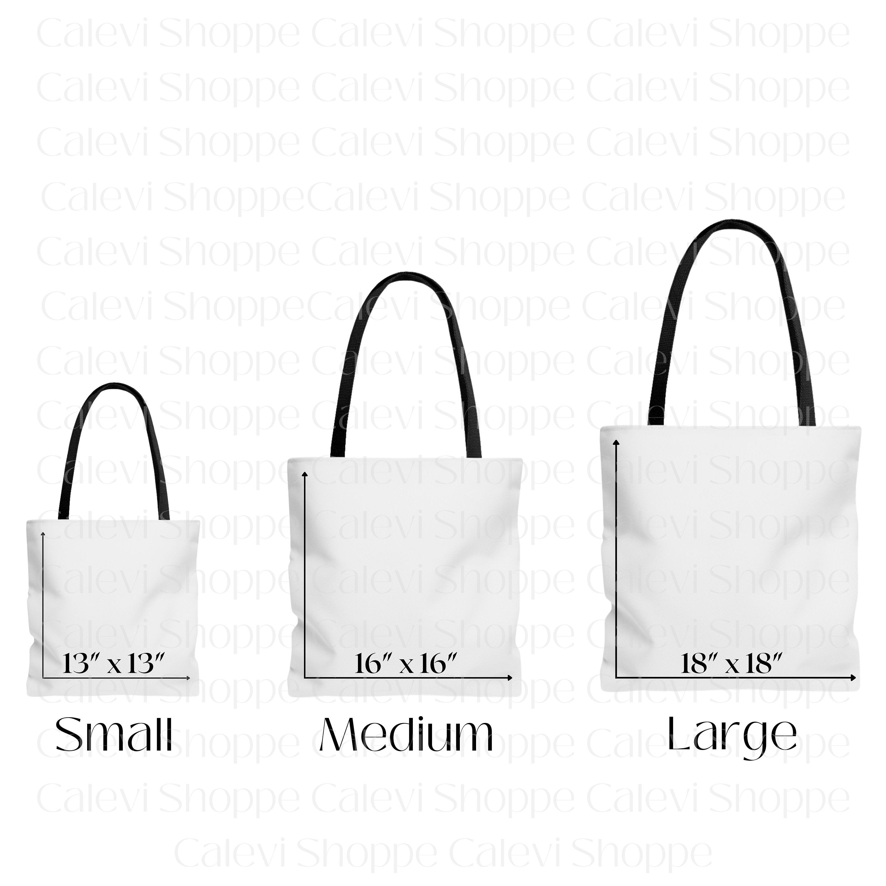 AOP Tote Bag Size Chart Tote Bag Size Guide Size Chart for Etsy