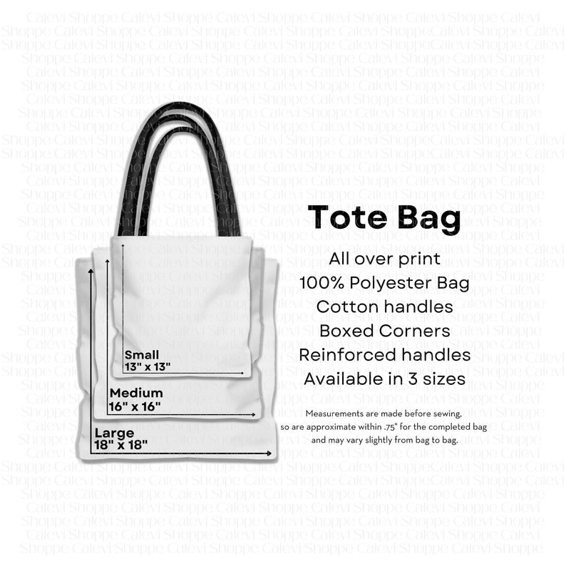 AOP Tote Bag Size Chart Tote Bag Size Guide Size Chart for Etsy Australia