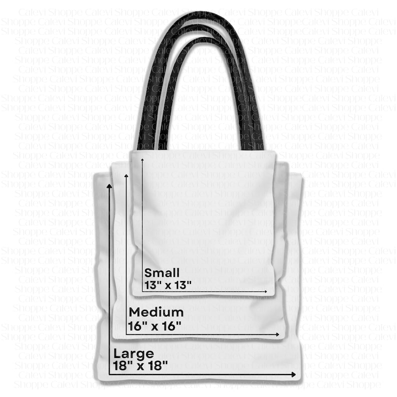 AOP Tote Bag Size Chart Tote Bag Size Guide Size Chart for Etsy UK