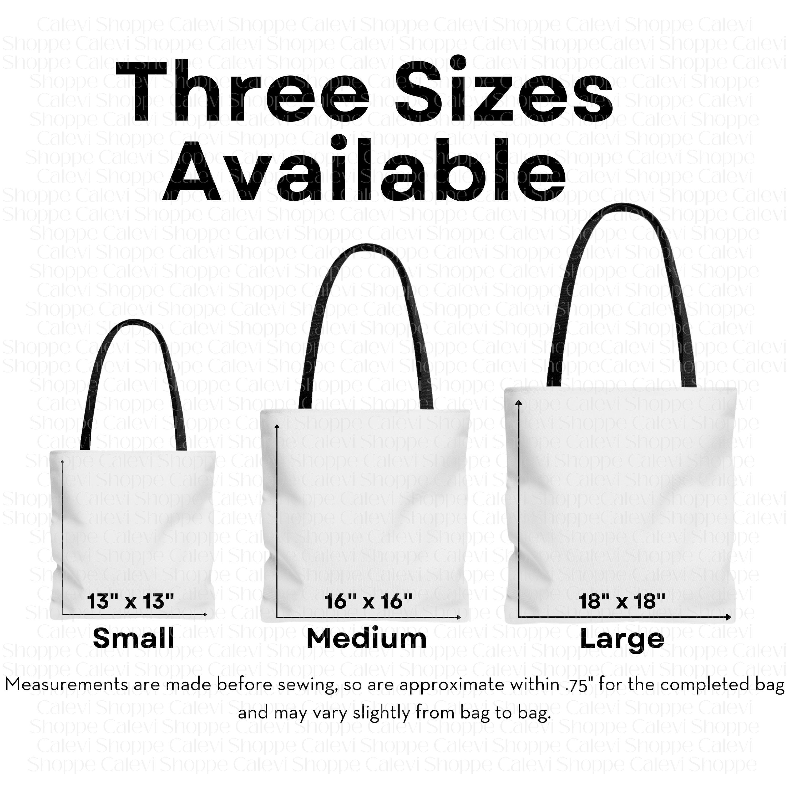 AOP Tote Bag Size Chart Tote Bag Size Guide Size Chart for - Etsy